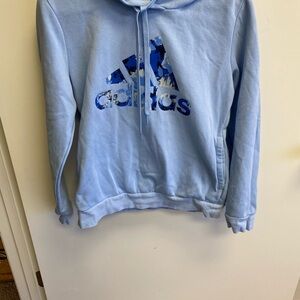 adidas Light Blue Hoodie with Blue Trefoil Detail